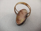 Georgian 18th Century Gold Memorial Sepia Ring | Size 7.25