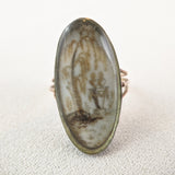 Georgian 18th Century Gold Memorial Sepia Ring | Size 7.25
