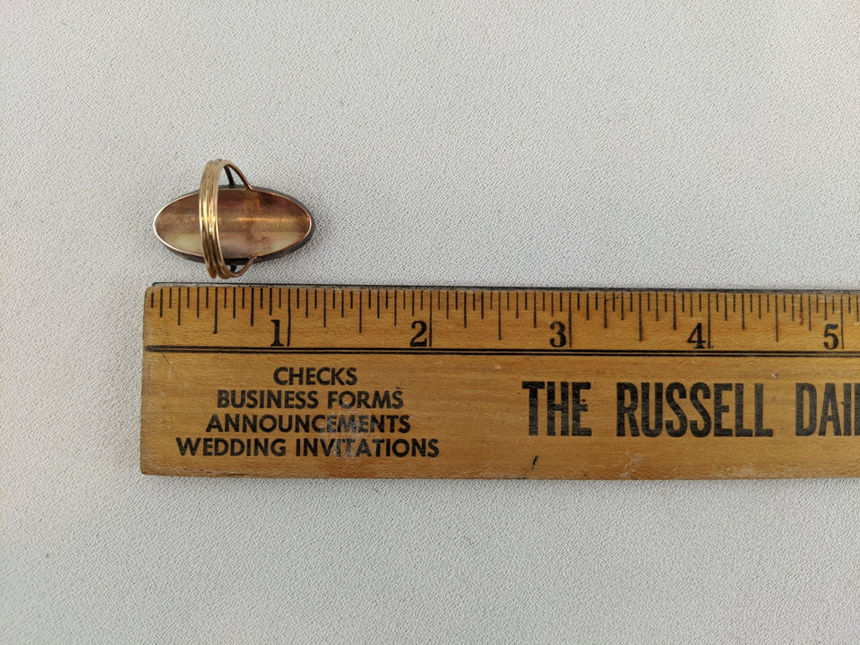 Georgian 18th Century Gold Memorial Sepia Ring | Size 7.25