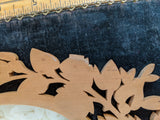 1910s-20s Picture Frame Wall Hanging | Velvet + Wood