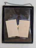 1910s-20s Picture Frame Wall Hanging | Velvet + Wood