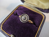 Edwardian 18k Gold Diamond Ring with Platinum Top