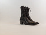 1910s-1920s Black Lace Up Boots | Approx Sz 6-6.5