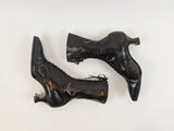 1920s Black Lace Up Louis Heel Boots | Approx Sz 6.5-7