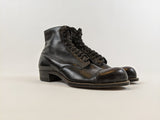 RESERVED | 1910s Black Lace Up Boots | Approx Sz 7.5-8