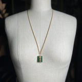 Mid-Late 19th c. Jade Book + 14k Buckle Pendant