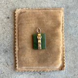 Mid-Late 19th c. Jade Book + 14k Buckle Pendant