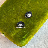 Late 19th c. Carved Jet Forget Me Not Earrings