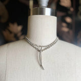 c. 1910s Sterling Silver Crescent Moon Brooch