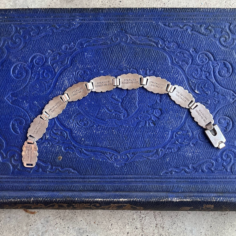 1945 Forget Me Not Sterling Silver Friendship Bracelet