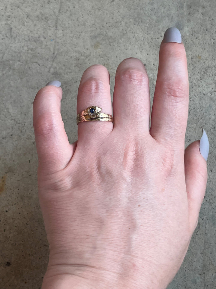 1886 14k Gold Snake Sapphire Ring