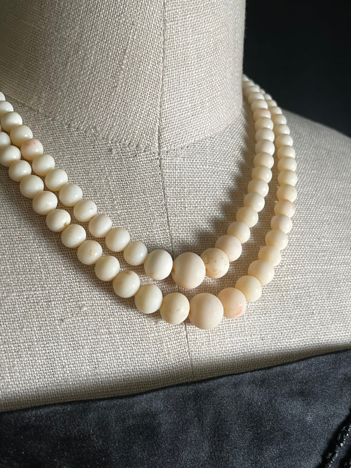 Late 19th-Early 20th c. Angel Skin Coral Bead Necklace