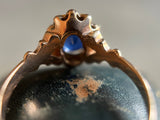 c. 1890s-1900s 12k Gold Sapphire Pearl Ring