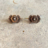 c. 1870s-1880s 14k Gold Taille d'Epargne Earrings
