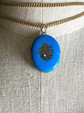 c. 1870s-1880s Blue Enamel Hand Locket