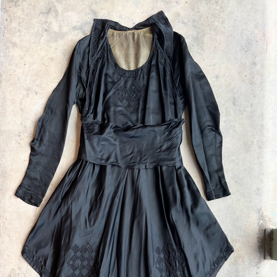 c. 19-Teens Black Silk Dress | Study + Display