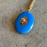 c. 1870s-1880s Blue Enamel Hand Locket