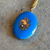 c. 1870s-1880s Blue Enamel Hand Locket