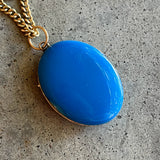 c. 1870s-1880s Blue Enamel Hand Locket