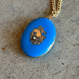 c. 1870s-1880s Blue Enamel Hand Locket