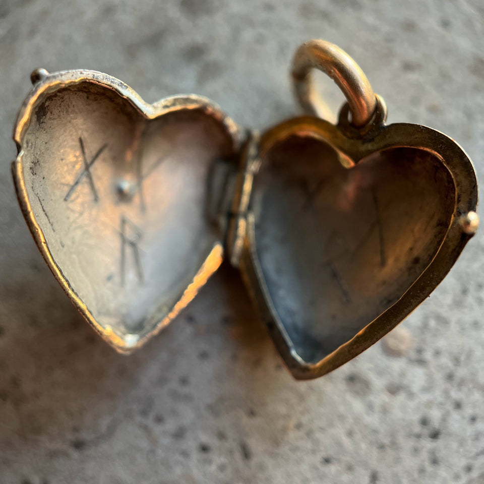 c. 1870s-1880s Blue Enamel Heart Locket