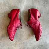 c. 1890s Red Leather Oxfords