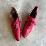 c. 1890s Red Leather Oxfords