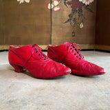 c. 1890s Red Leather Oxfords
