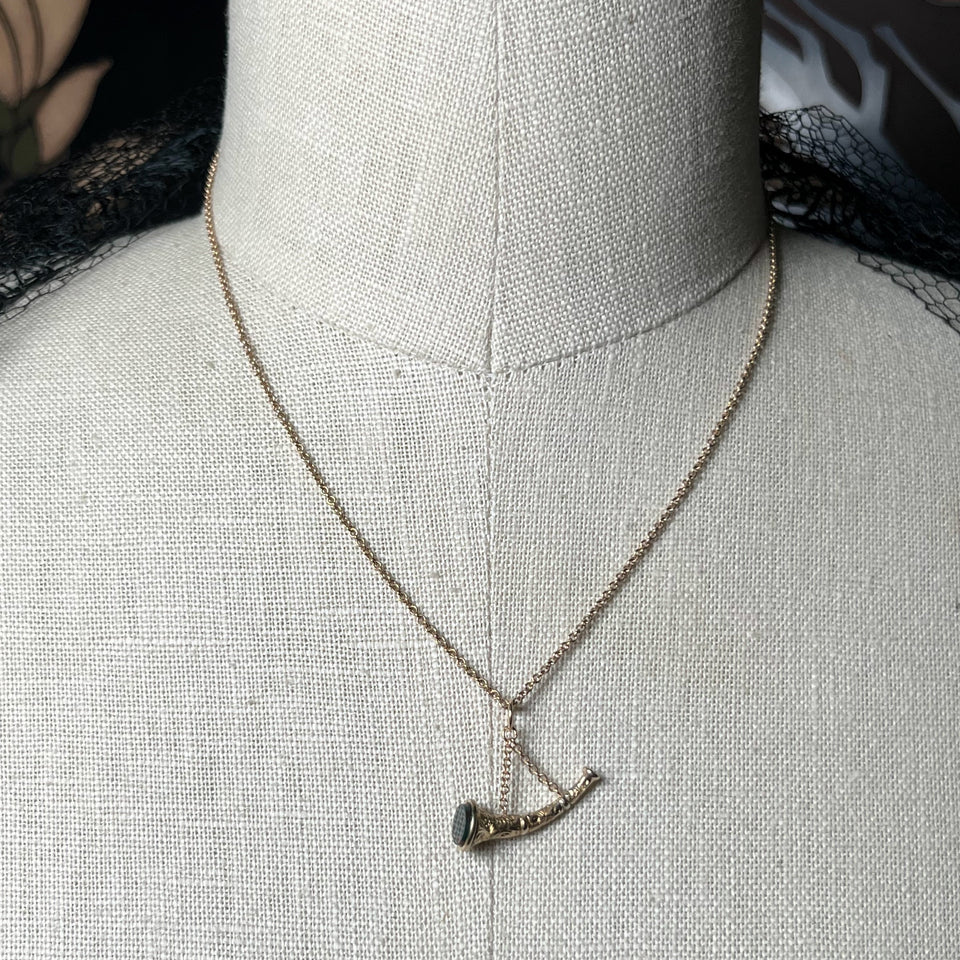 Mid-19th c. Horn Bloodstone Fob