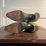 c. 1910s-1920s Green Suede Booots