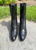 c. 1910s Black Lace Up Boots | Approx Sz 7