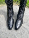 c. 1910s Black Lace Up Boots | Approx Sz 7