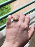 c. 1900 18k Gold Pearl Diamond Ring