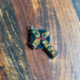 19th c. Sterling Silver Jasper Cross Pendant
