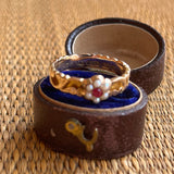 1862 15k Gold Ruby Pearl Ring | Space for Hairwork