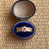 1862 15k Gold Ruby Pearl Ring | Space for Hairwork