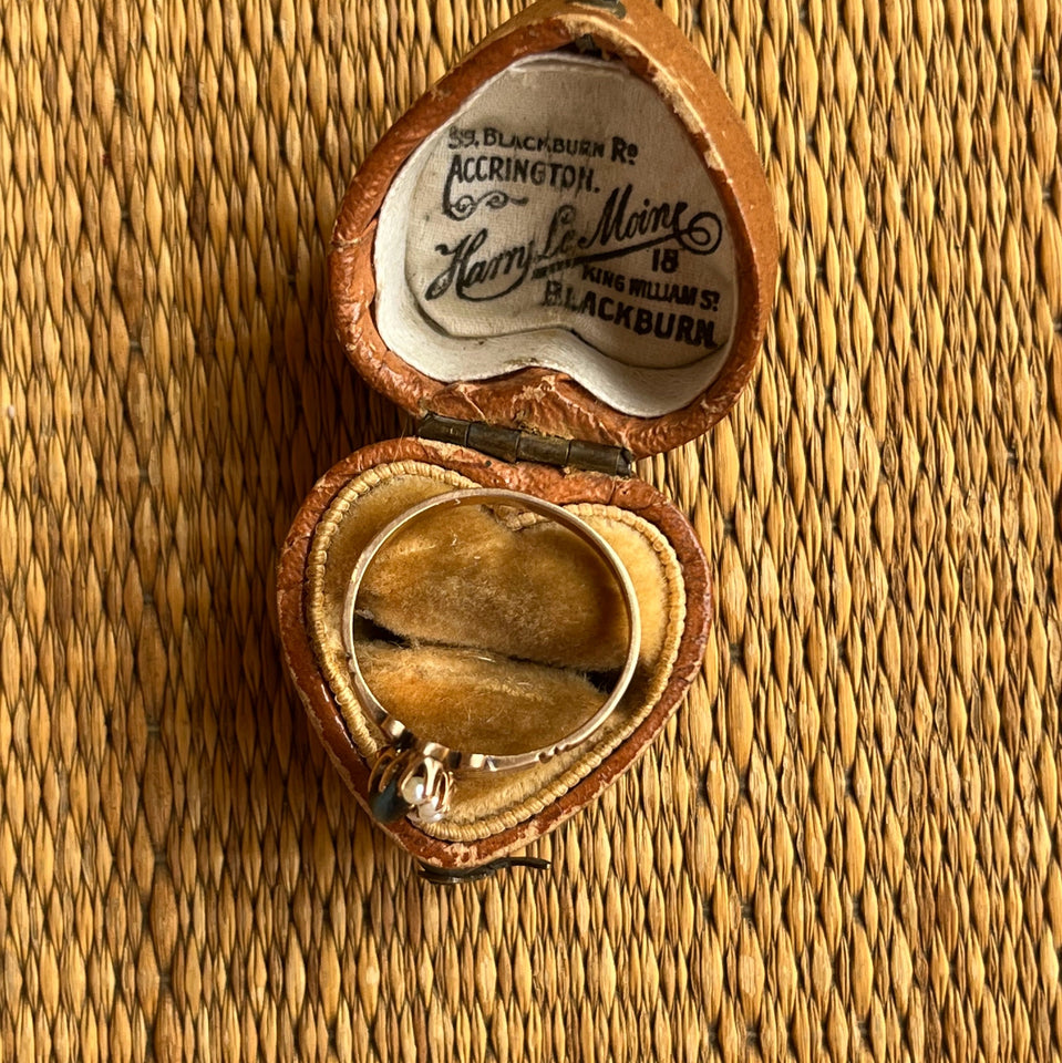 c. 1890s 10k Gold Cat's Eye Pearl Ring