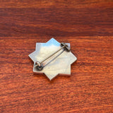 19th c. Sterling Silver Tigers Eye Star Brooch