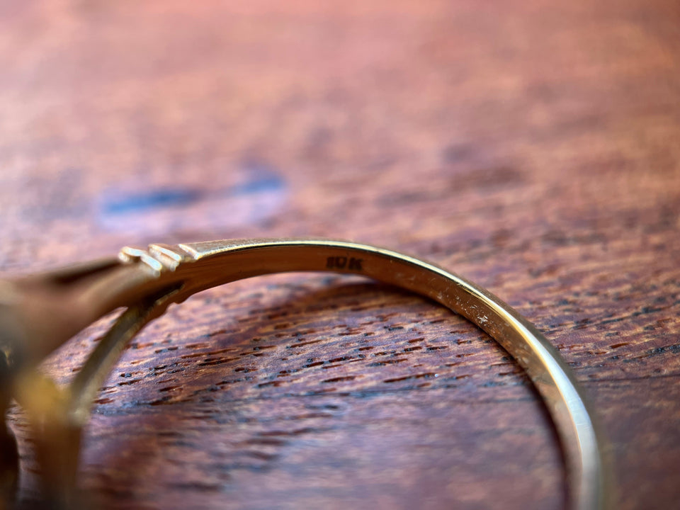 Vintage 10k Gold Opal Cluster Ring