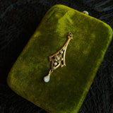 c. 1910s 10k Gold Forget Me Not Lavalier Pendant