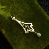 c. 1910s 10k Gold Forget Me Not Lavalier Pendant