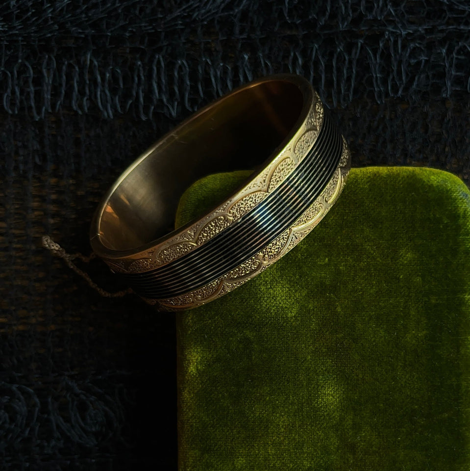 c. 1880s 14k Gold Hinged Cuff Bracelet