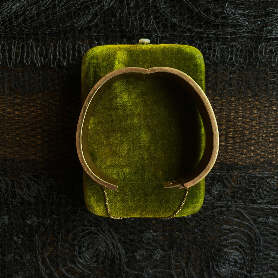 c. 1880s 14k Gold Hinged Cuff Bracelet