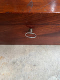 1810s Wooden Jewelry Box with Mirror + Key