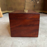 1810s Wooden Jewelry Box with Mirror + Key