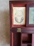 1810s Wooden Jewelry Box with Mirror + Key
