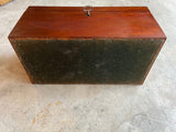 1810s Wooden Jewelry Box with Mirror + Key