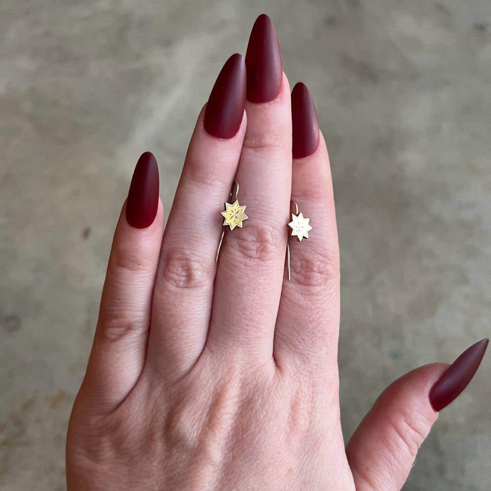 c. 1890s-1900s Star Earrings