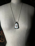 Art Deco Silver Guilloche Enamel Perfume Bottle Necklace