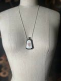 Art Deco Silver Guilloche Enamel Perfume Bottle Necklace